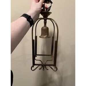 Vintage Brass Pendant Chandelier Missing The Glass Pieces
